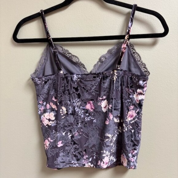 Self Esteem Womens Babydoll Velvet Burnout Whimsigoth Tank Top Size M Lace Trim - Picture 2 of 8